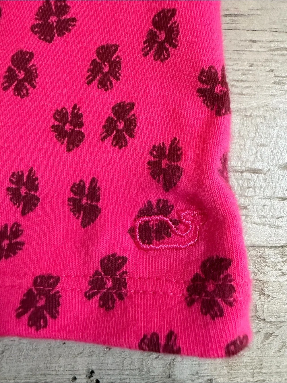 Vineyard Vines Deep Pink Floral Short Sleeve Girls' Dress Size Small 7-8 GUC